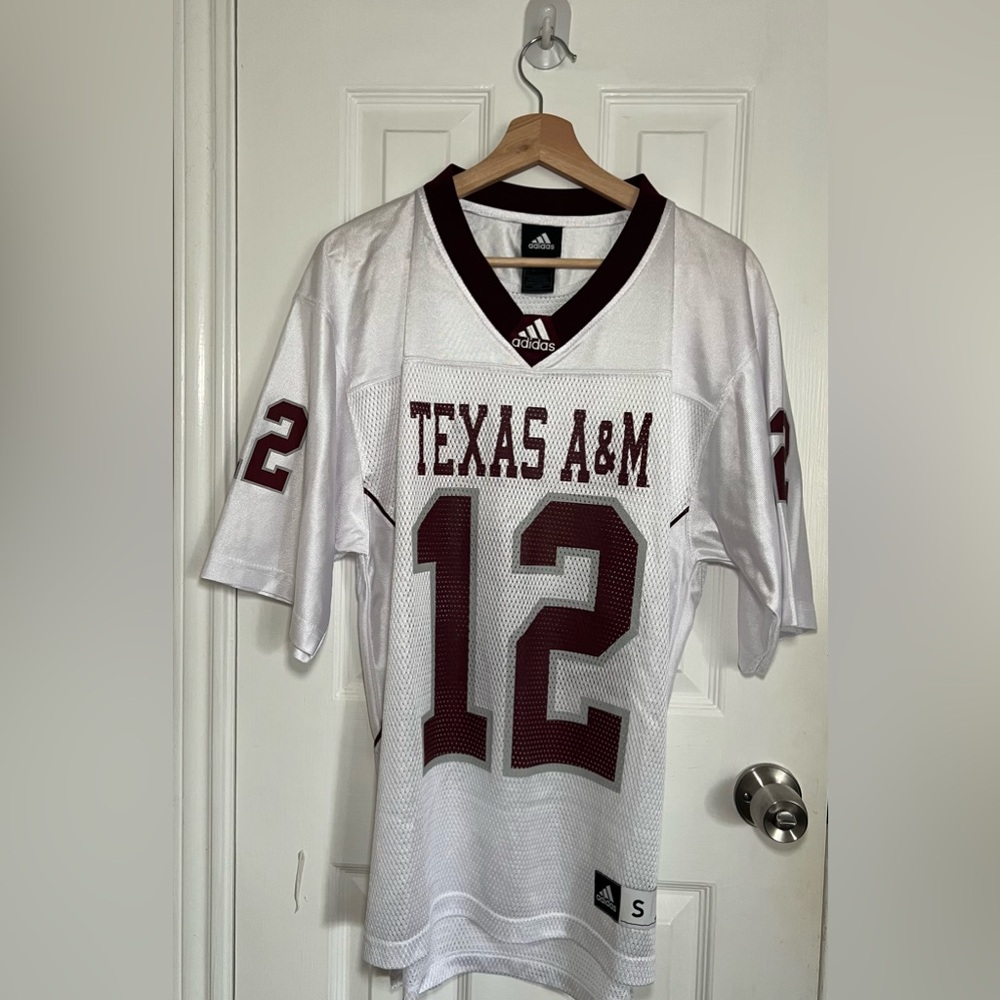 Vintage Adidas Texas A&M 12th Man White Football Jersey Adult SM